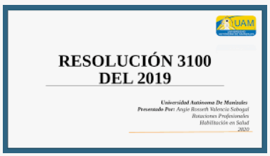 CURSO DE RESOLUCION 3100 DE 2019